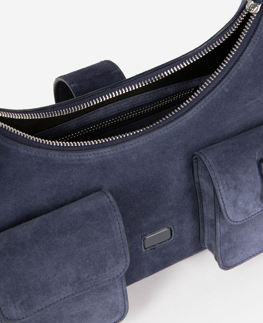 The Kooples WOMEN NAVY amelia bag in navy suede