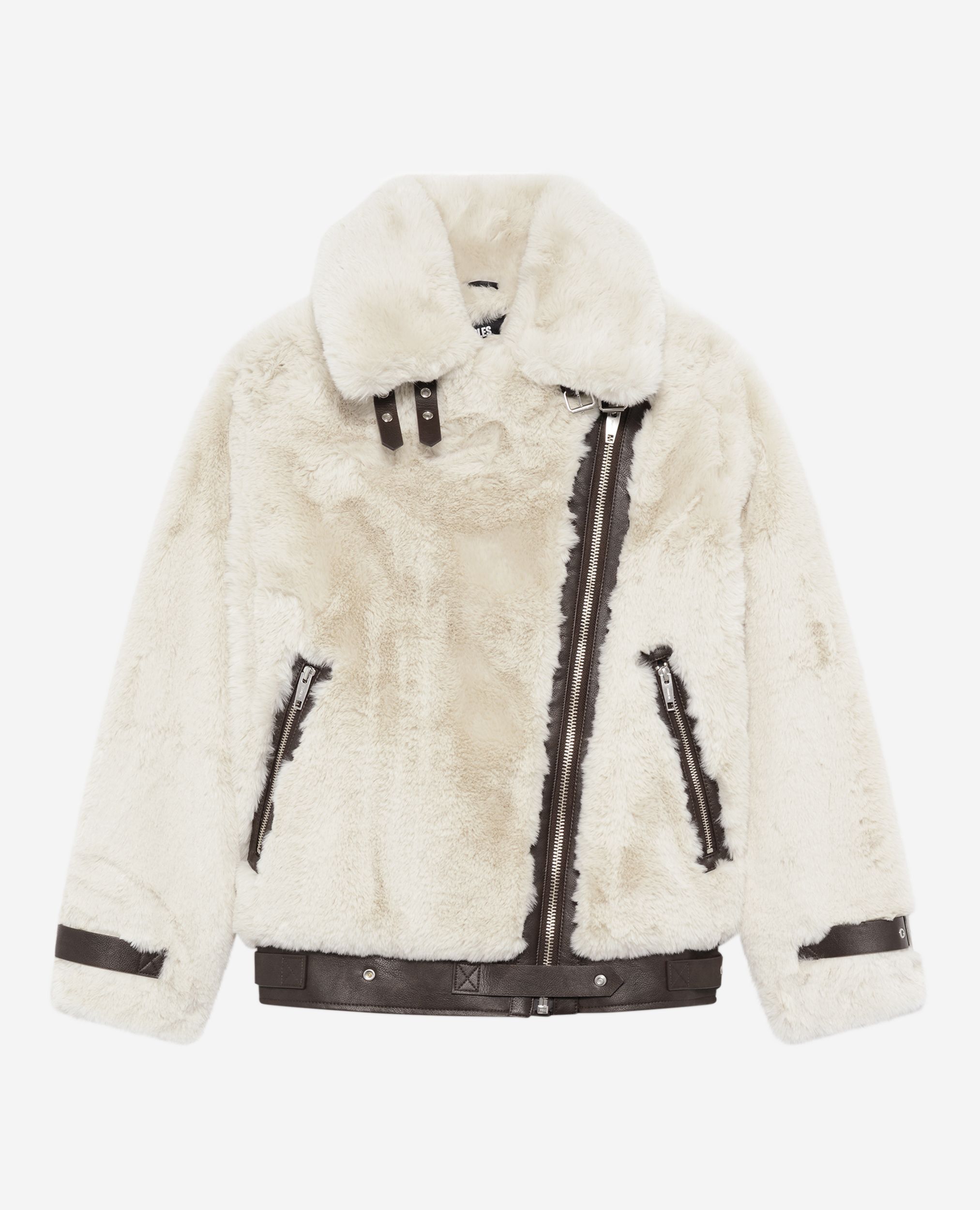 Women's Ecru fur-effect aviator jacket | The Kooples