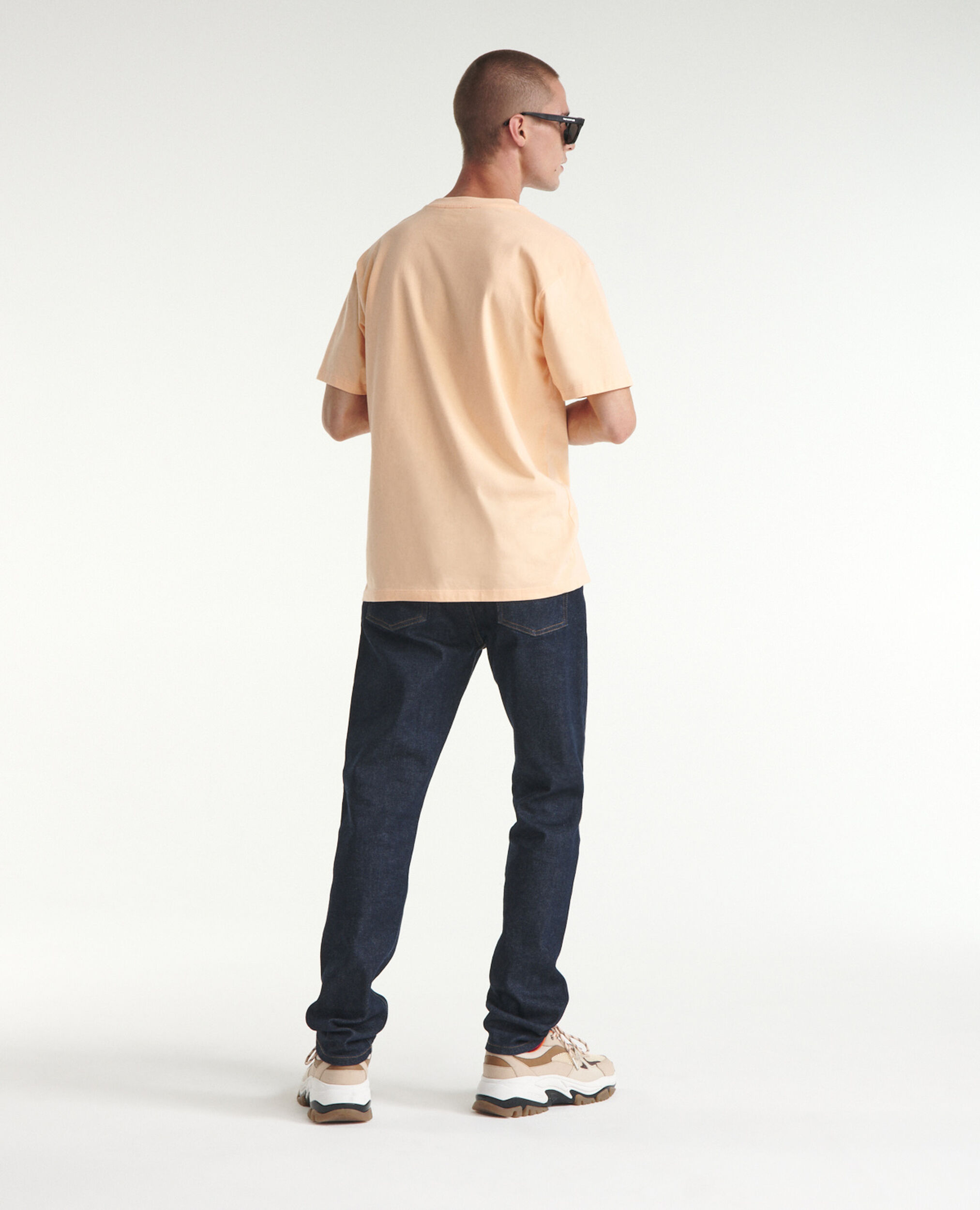 Coral-orange cotton T-shirt with 'K' monogram, PRAIRIE SUNSET, hi-res image number null