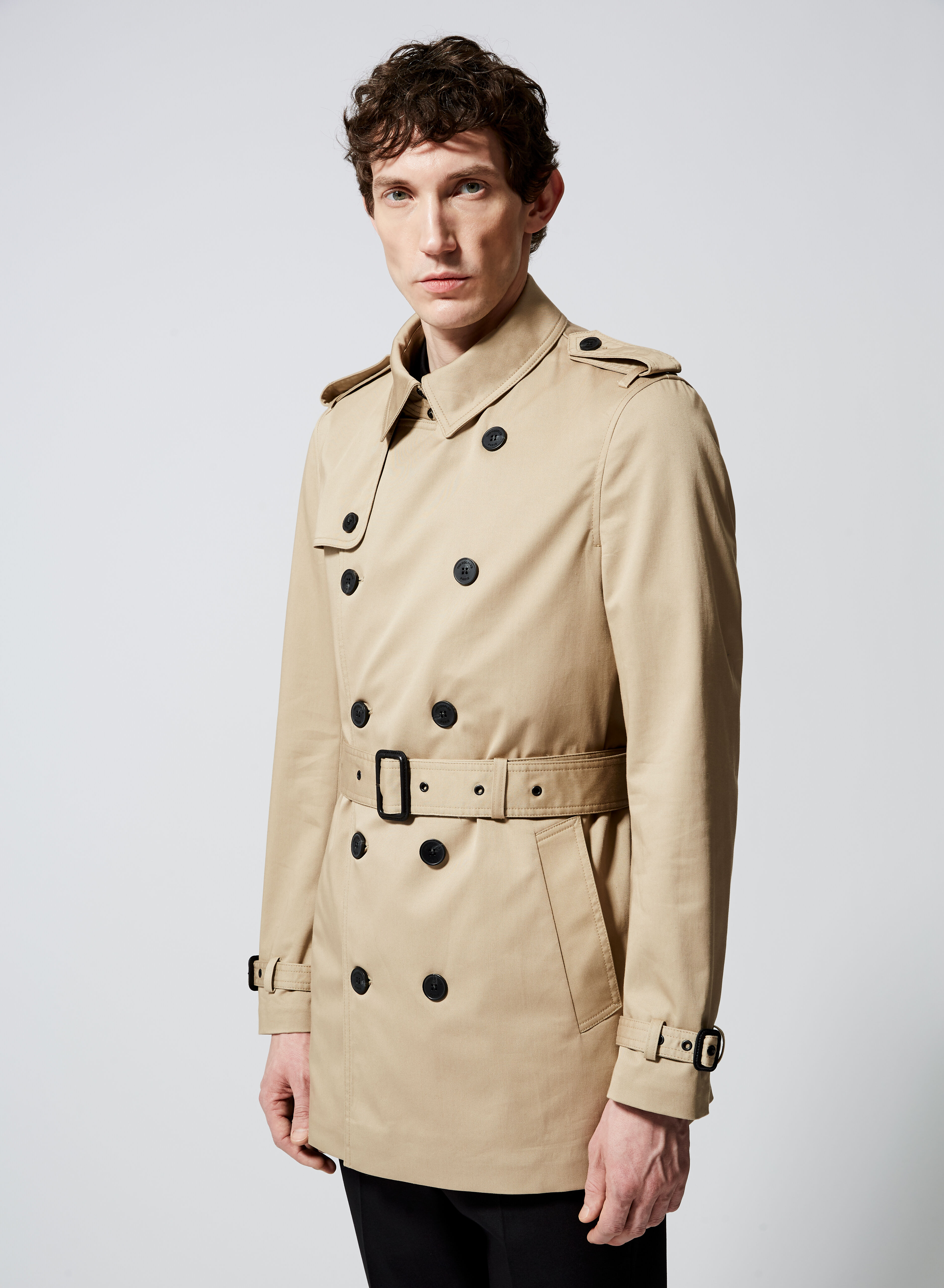 Cropped trench deals coat men