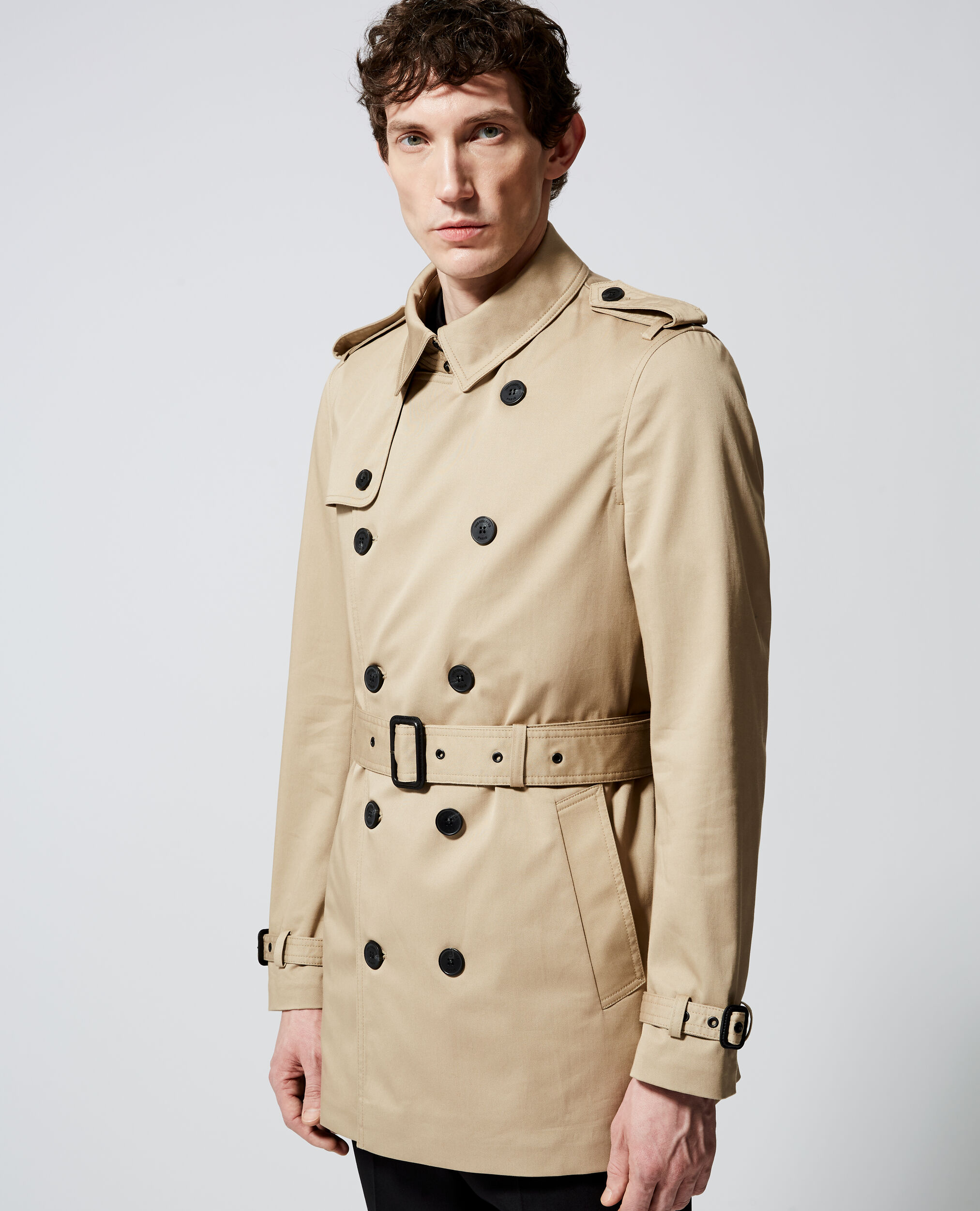 forurening jurist tillykke Double-breasted short beige trench coat | The Kooples