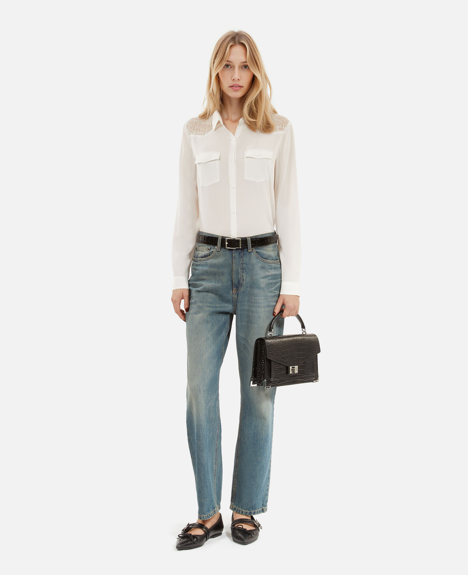 The Kooples FEMME ECRU chemise en soie écrue