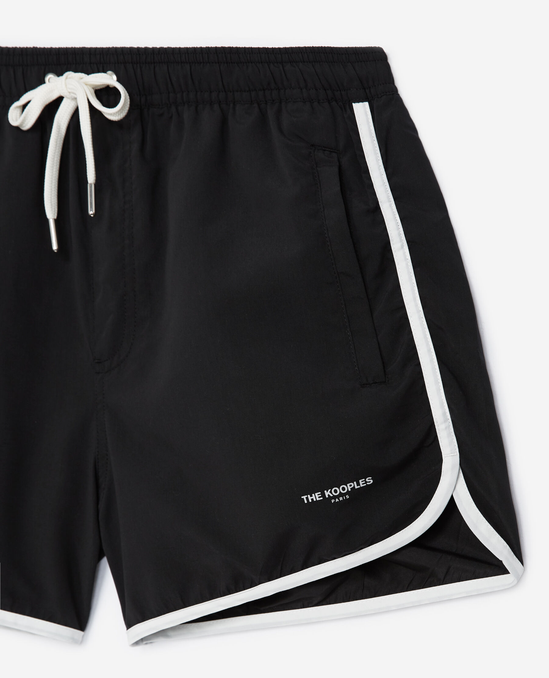 Black swim shorts with white bands The Kooples
