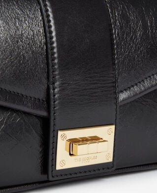 The Kooples DAMEN BLACK lange, schwarze pochette aus leder