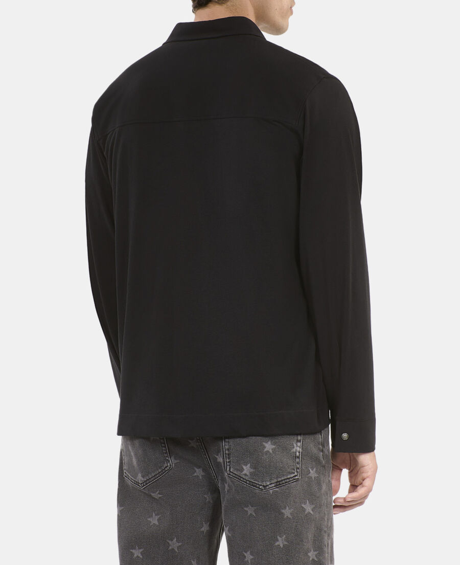 The Kooples MEN BLACK WASHED black shirt-style long-sleeved t-shirt