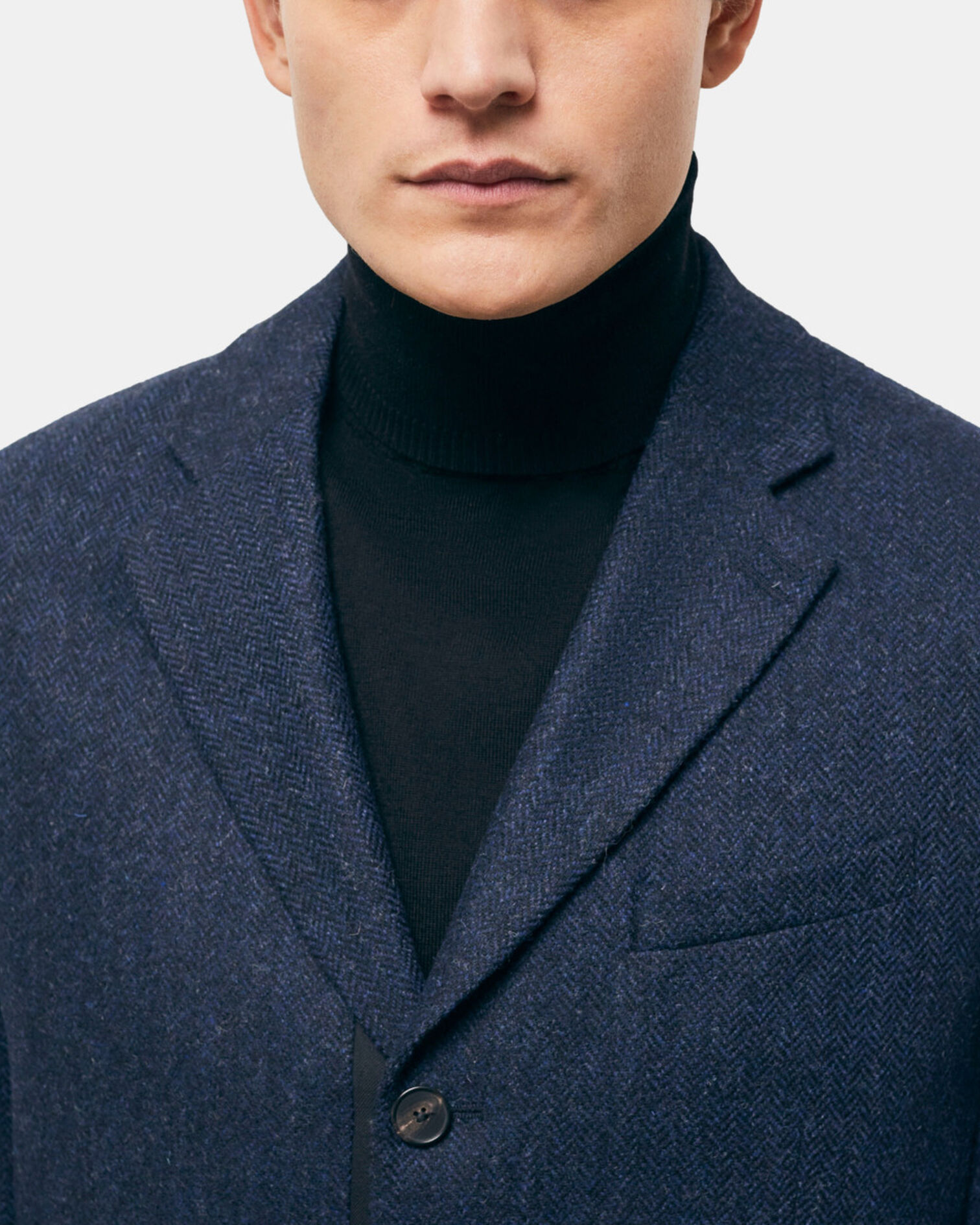 Blue patterned wool jacket, NAVY, hi-res image number null