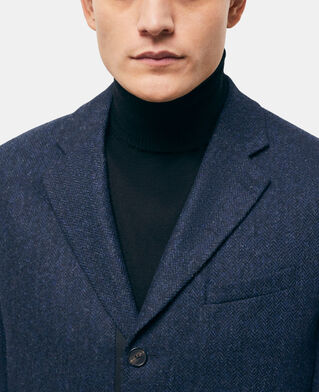 The Kooples H NAVY blue patterned wool jacket