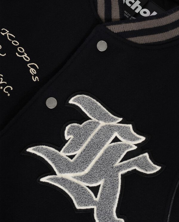 The Kooples H BLACK the kooples x schott nyc black leather varsity jacket