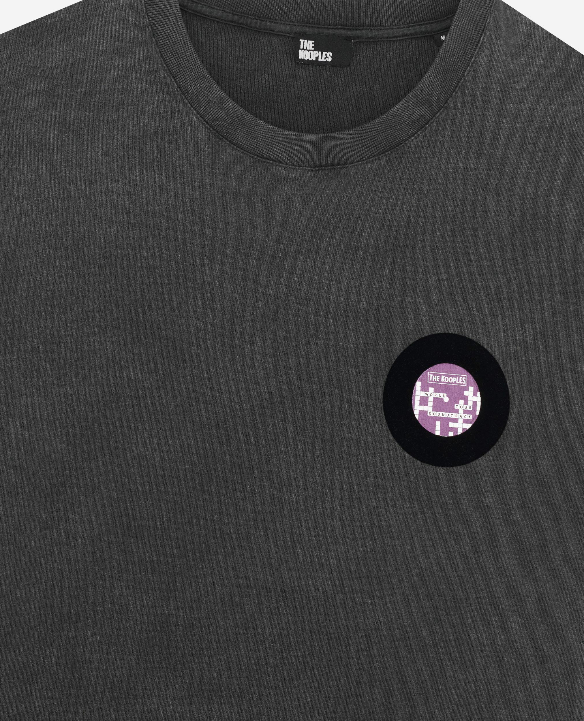 T-shirt with black vinyl flocking, BLACK WASHED, hi-res image number null