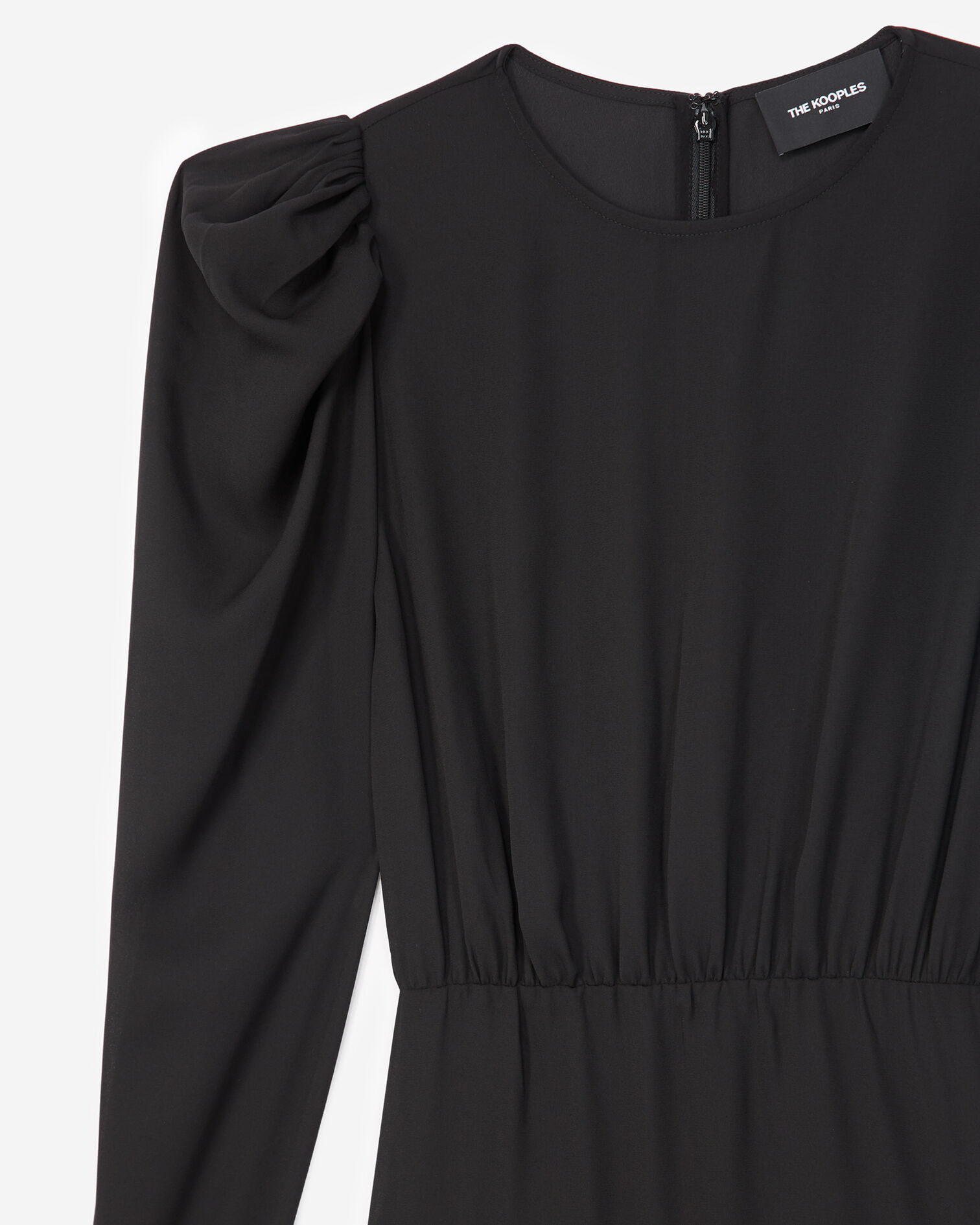 Robe courte noire à détail volanté, BLACK, hi-res image number null