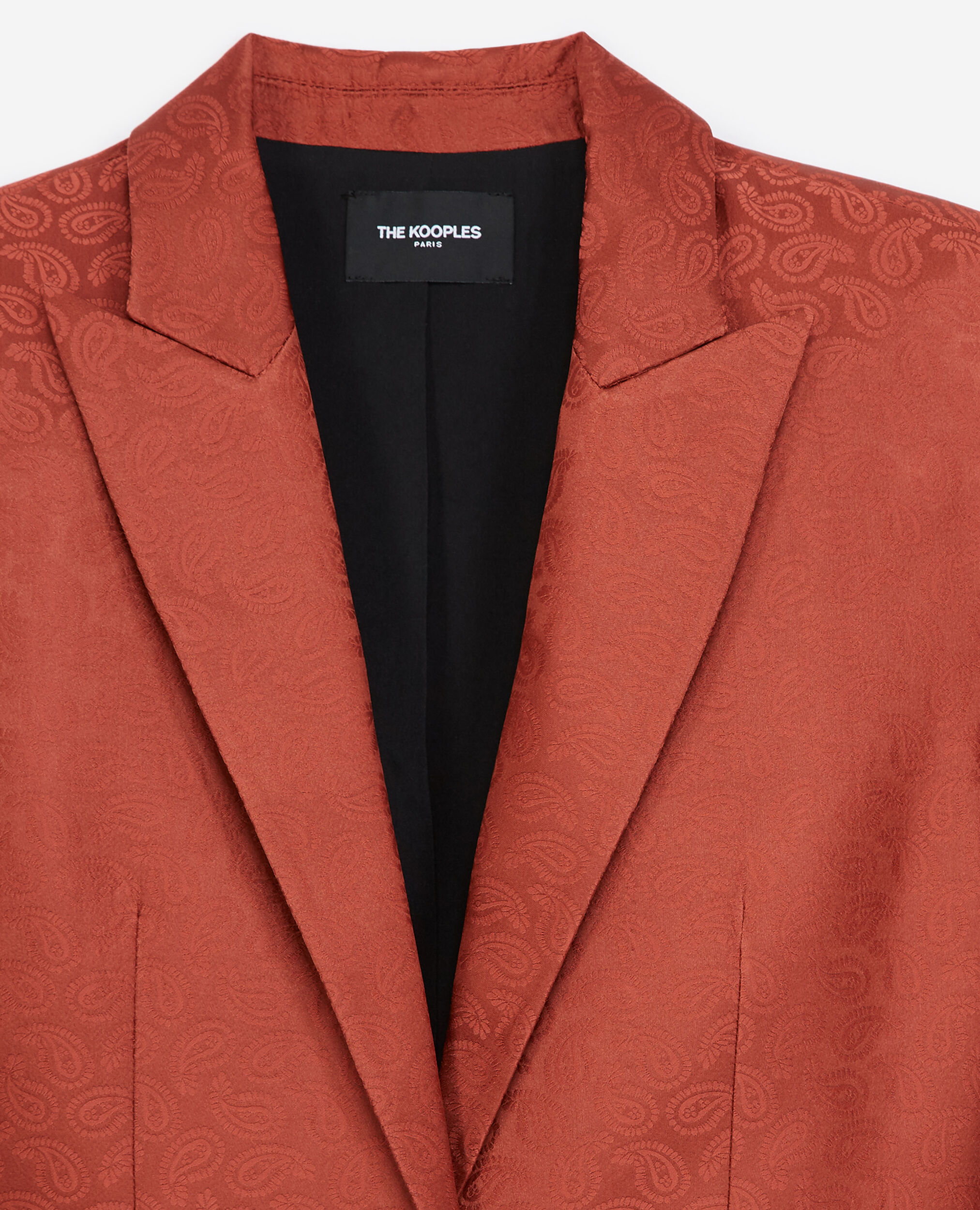 Satinierter Blazer aus rosa Jacquardgewebe, PINK, hi-res image number null