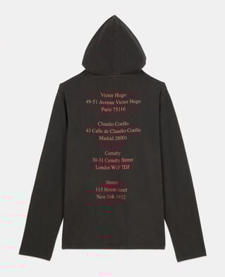 The Kooples HOMBRE BLACK WASHED camiseta capucha negra manga larga locations