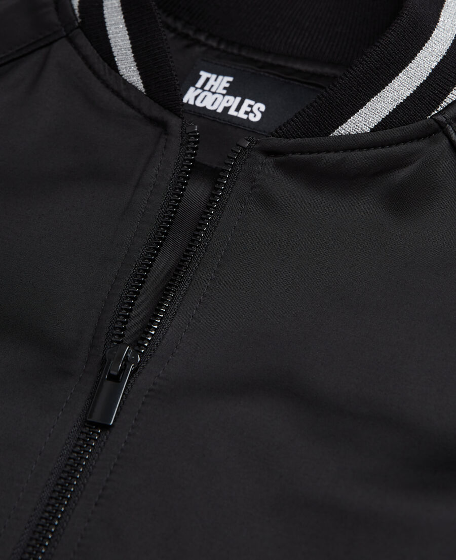 black satin zipped sweatshirt