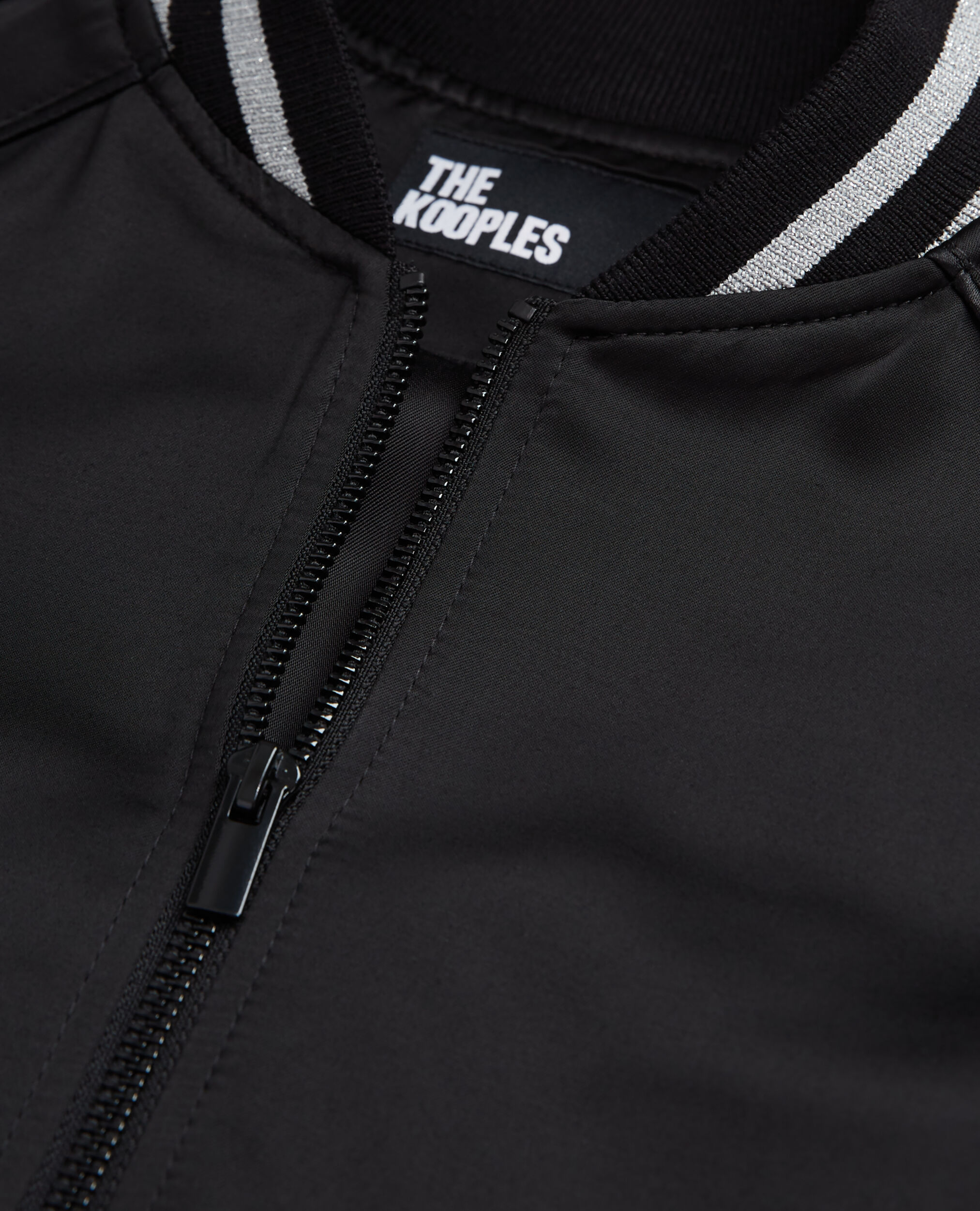 Black satin zipped sweatshirt, BLACK, hi-res image number null