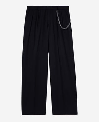 The Kooples MEN BLACK black wide-leg wool pants