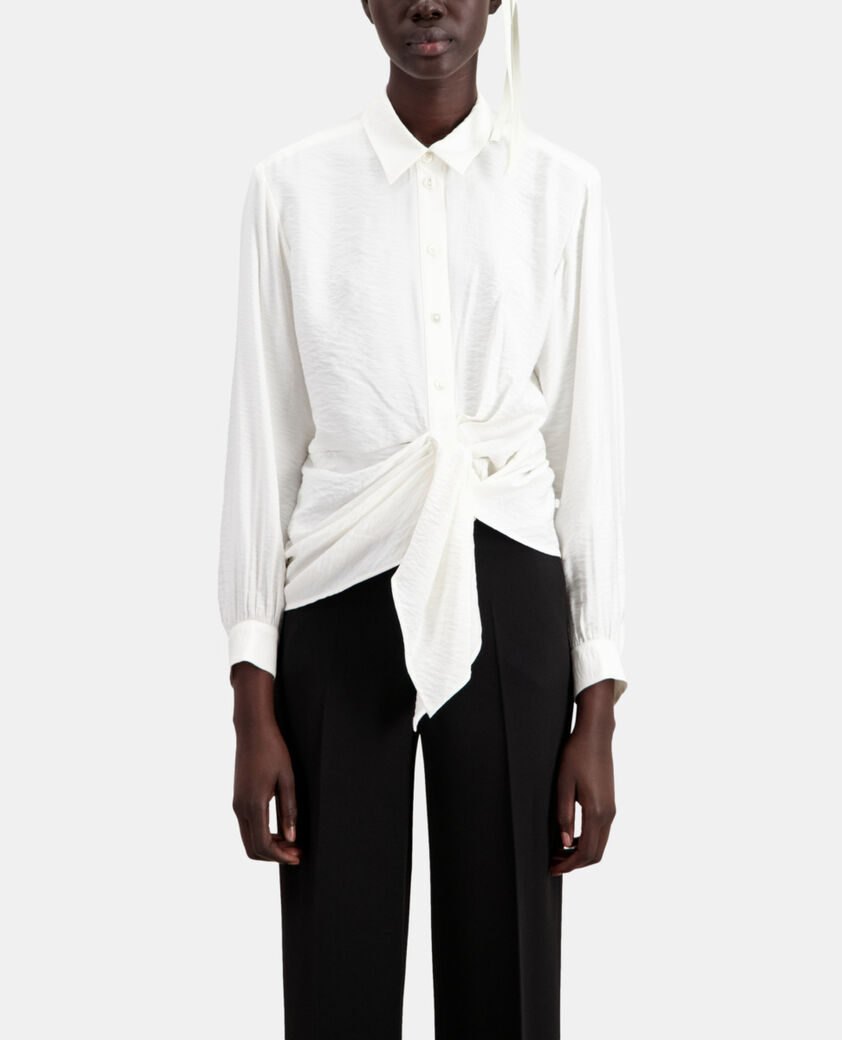 The Kooples FEMME ECRU chemise &eacute;crue avec effet drap&eacute;