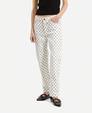 The Kooples WOMEN BEIGE GREY beige polka-dot skinny jeans