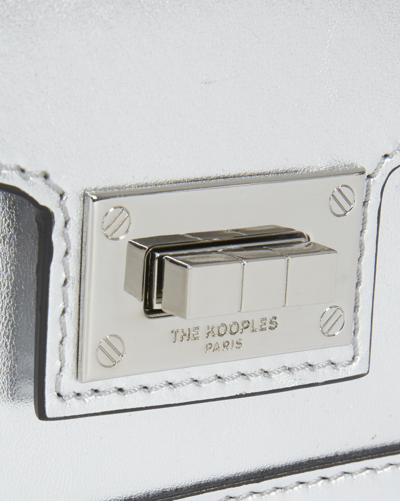 The Kooples FEMME SILVER sac emily nano en cuir argenté