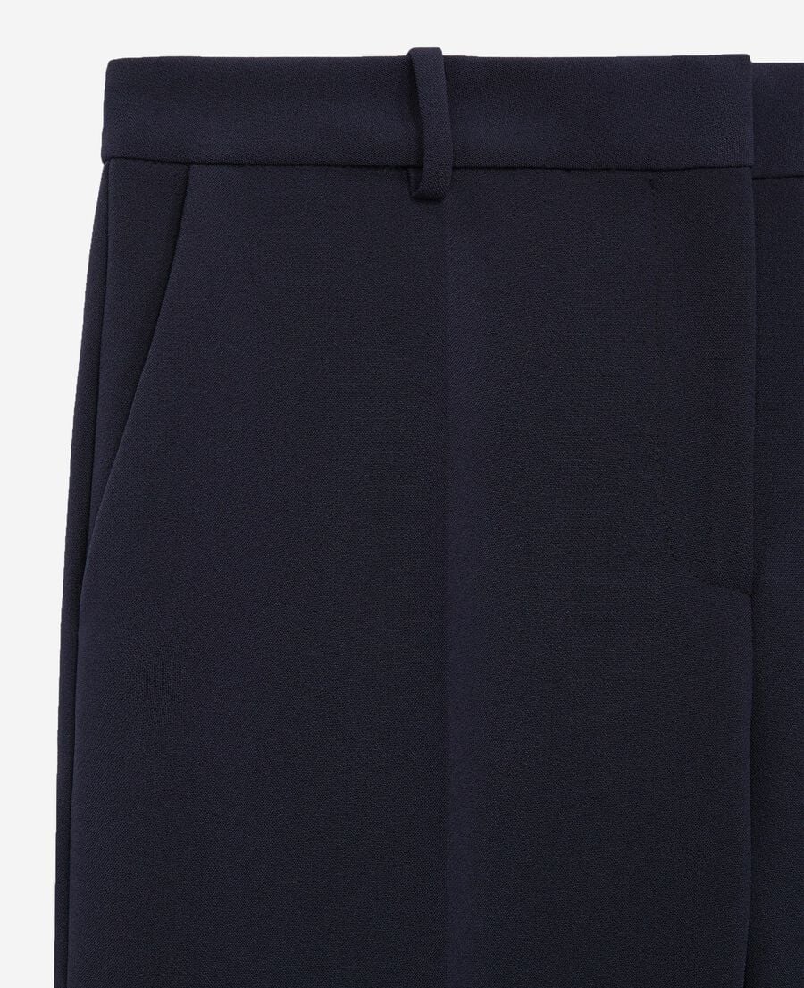 The Kooples FEMME DARK NAVY pantalon tailleur en crêpe coupe ajustée bleu marine