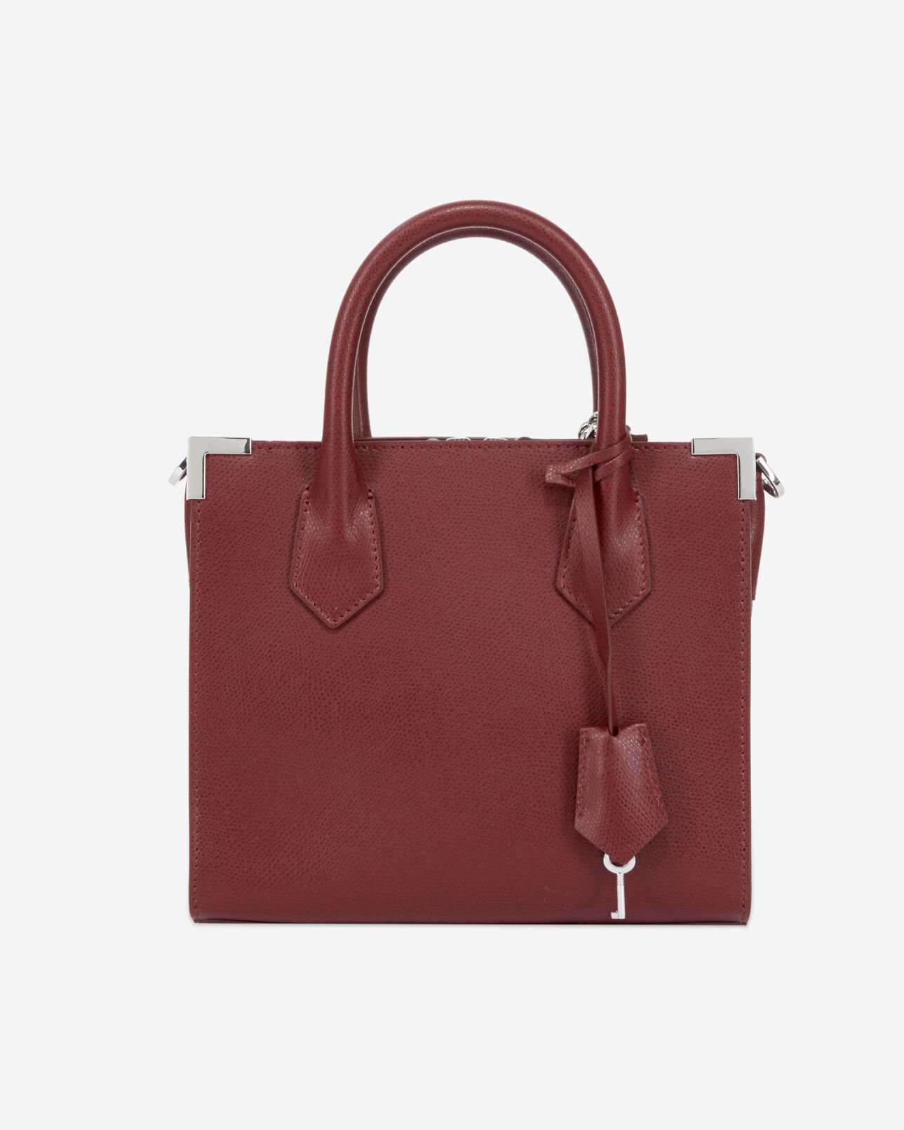 The Kooples WOMEN DARK BURGUNDY medium ming bag in burgundy grained leather