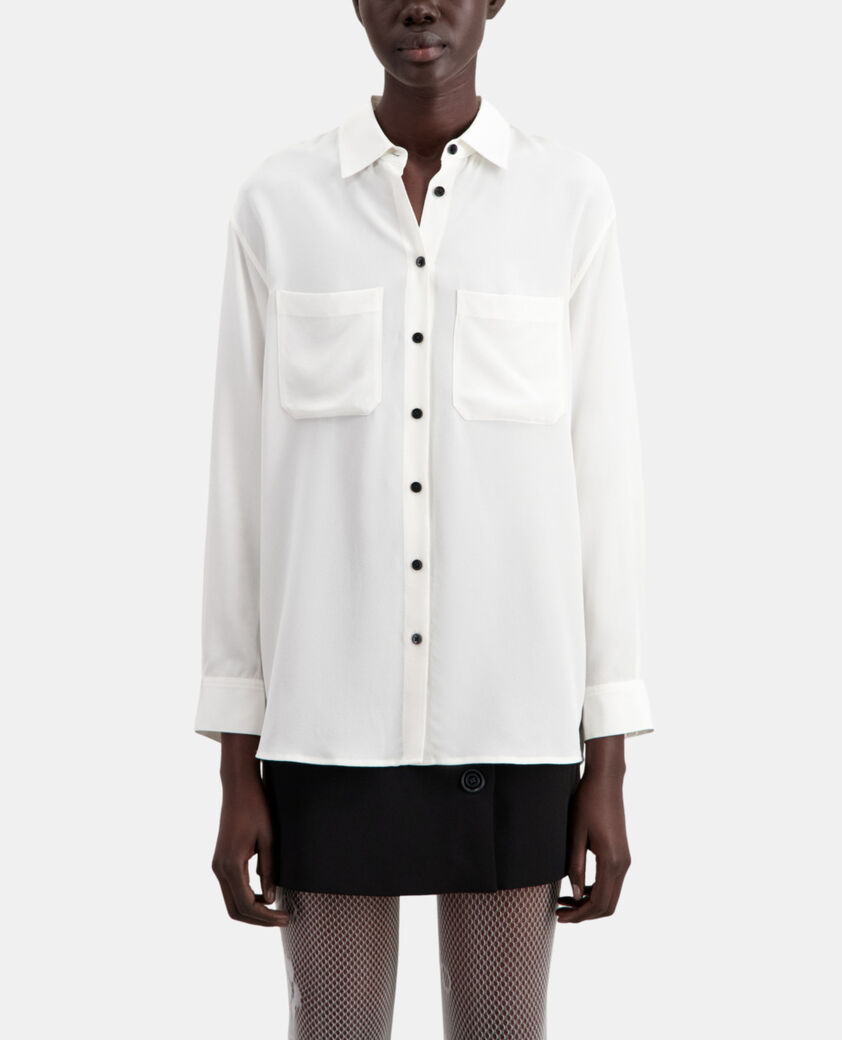 The Kooples MUJER ECRU camisa blanca seda