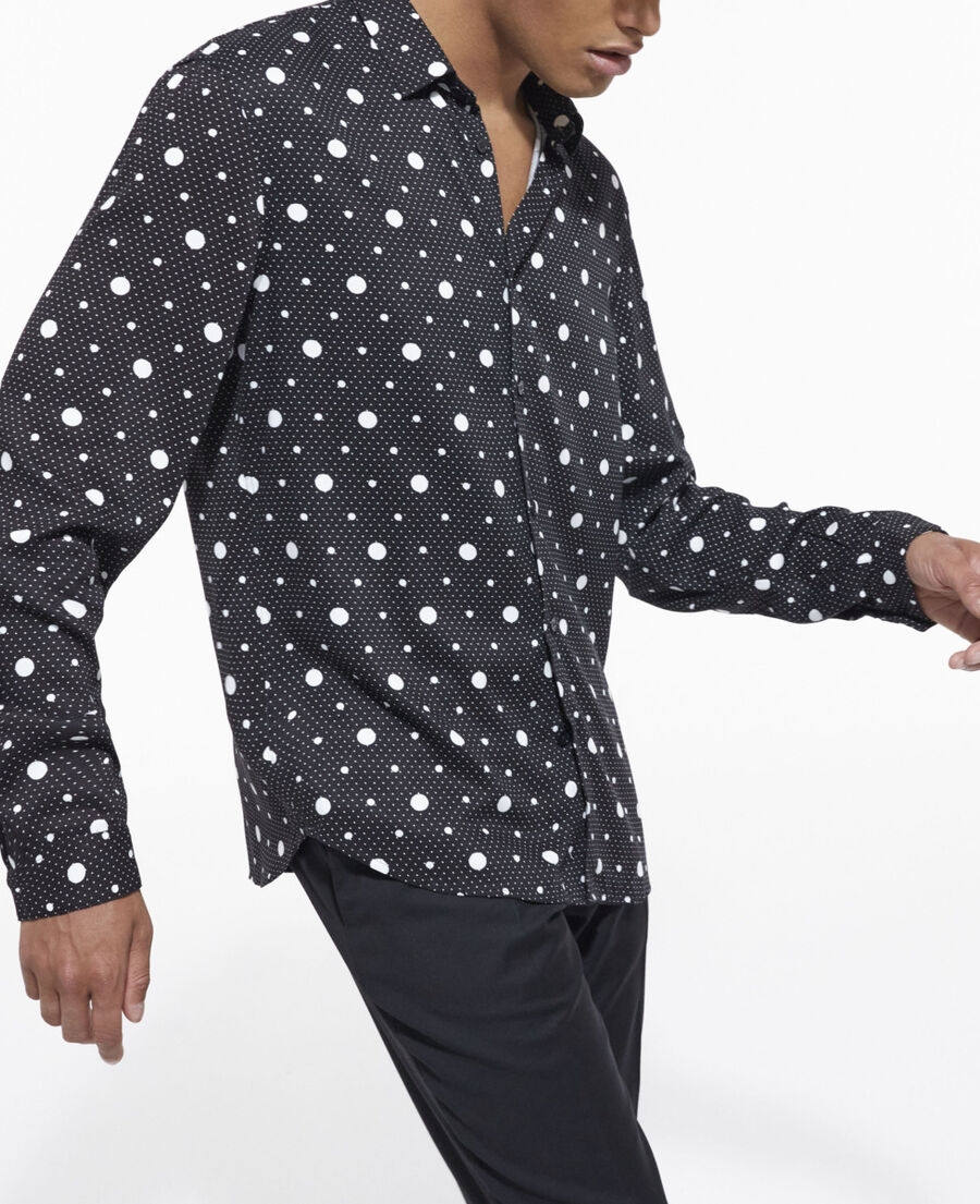 The Kooples HOMME BLACK-ECRU chemise col classique imprimée