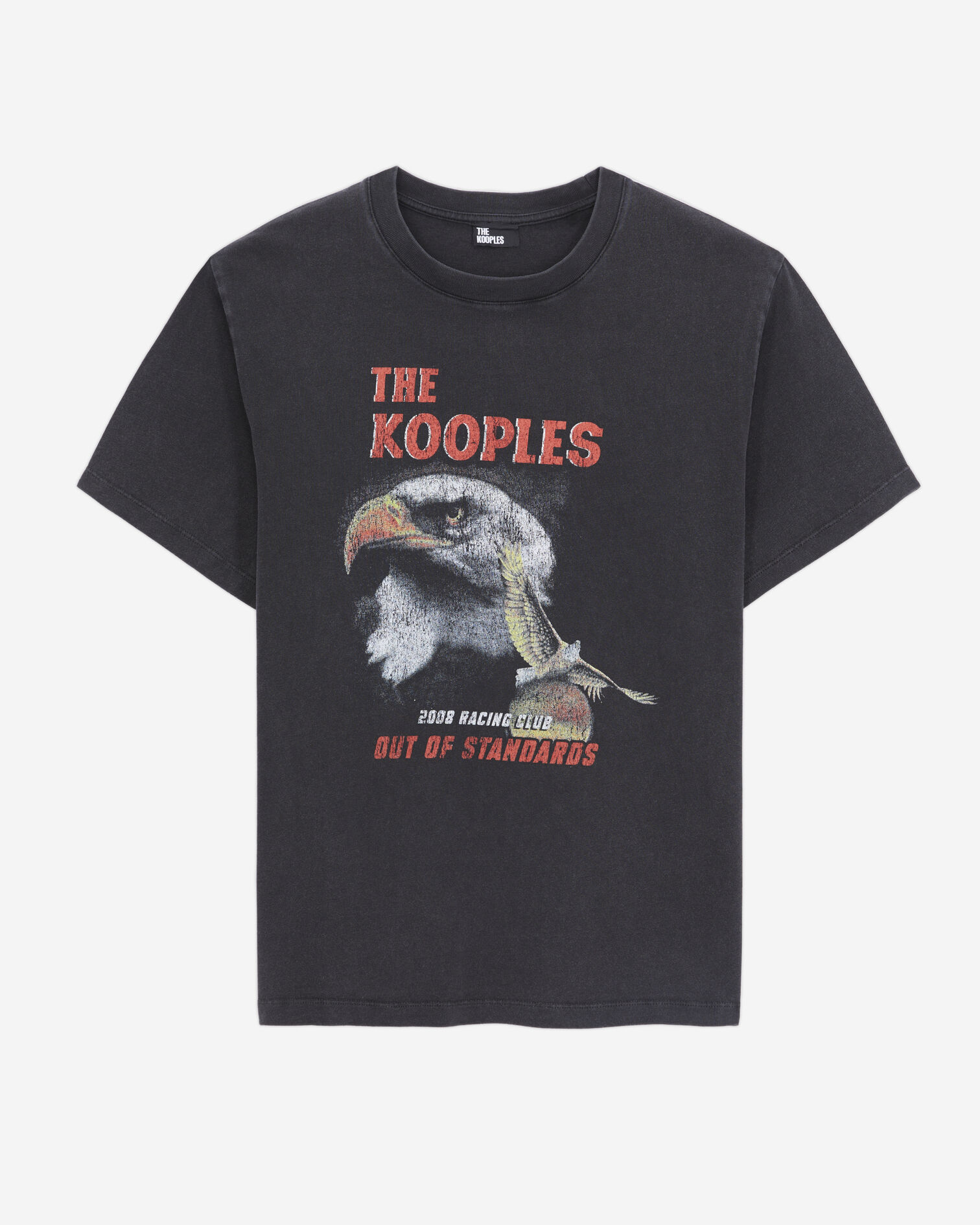 Schwarzes T-Shirt Damen mit „Eagle“-Siebdruck, BLACK WASHED, hi-res image number null