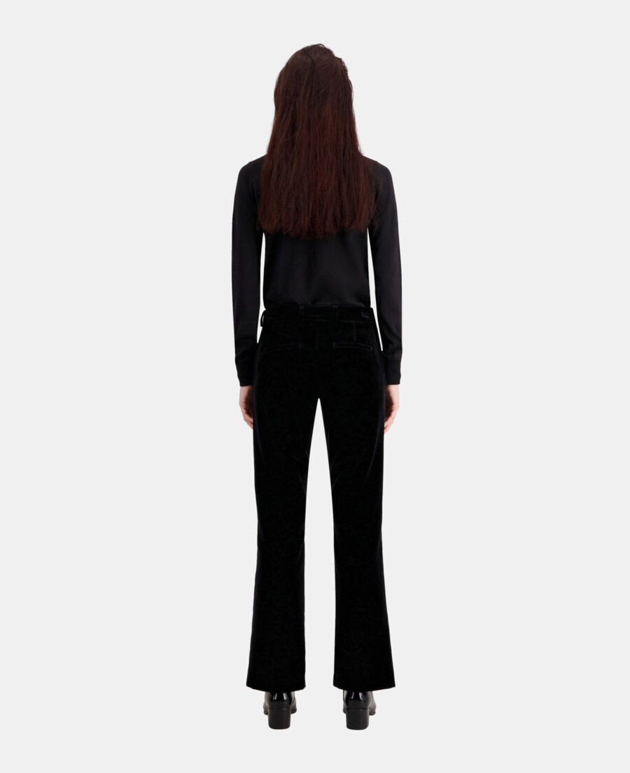 black velvet suit trousers