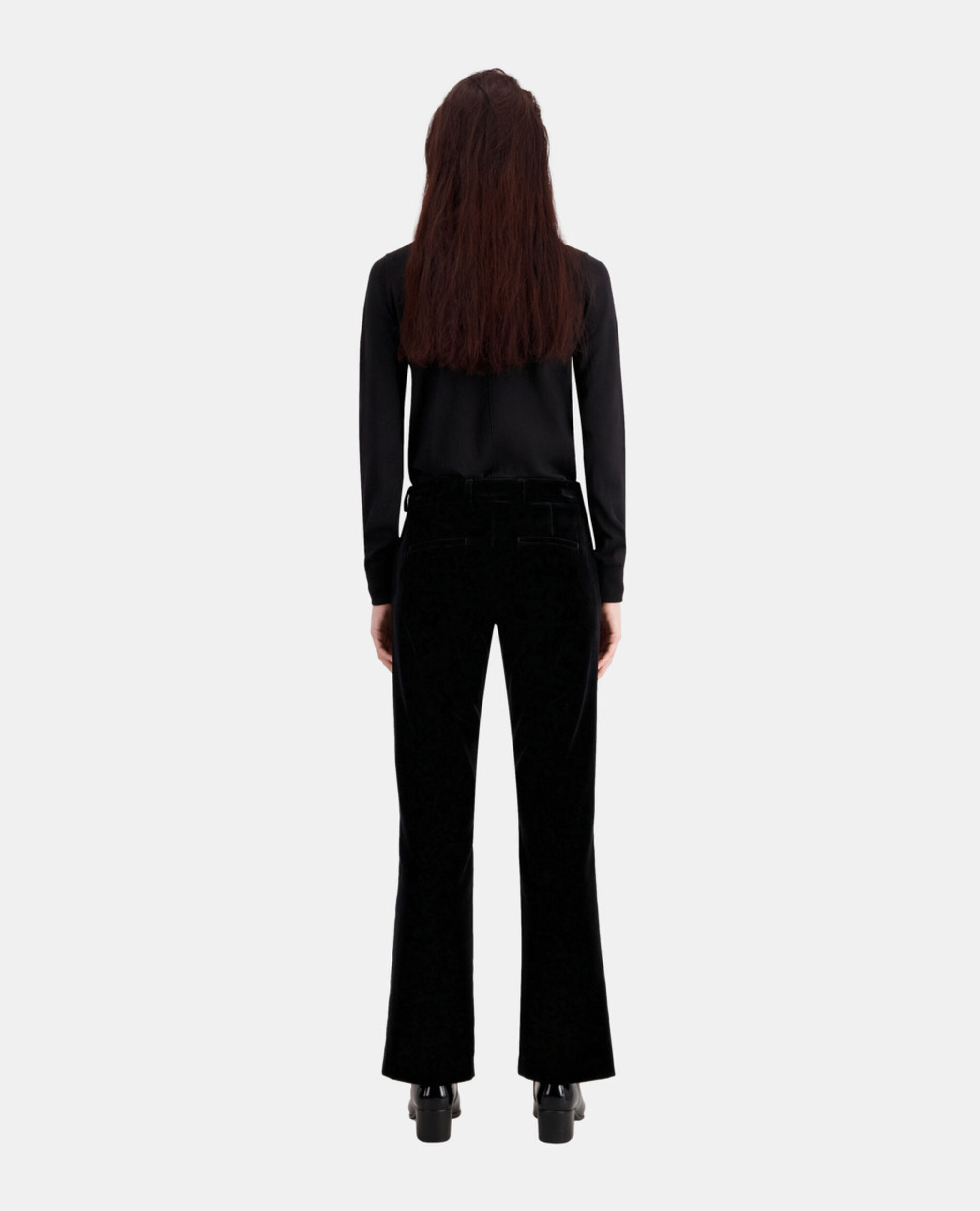 Schwarze Anzughose aus Samt, BLACK, hi-res image number null