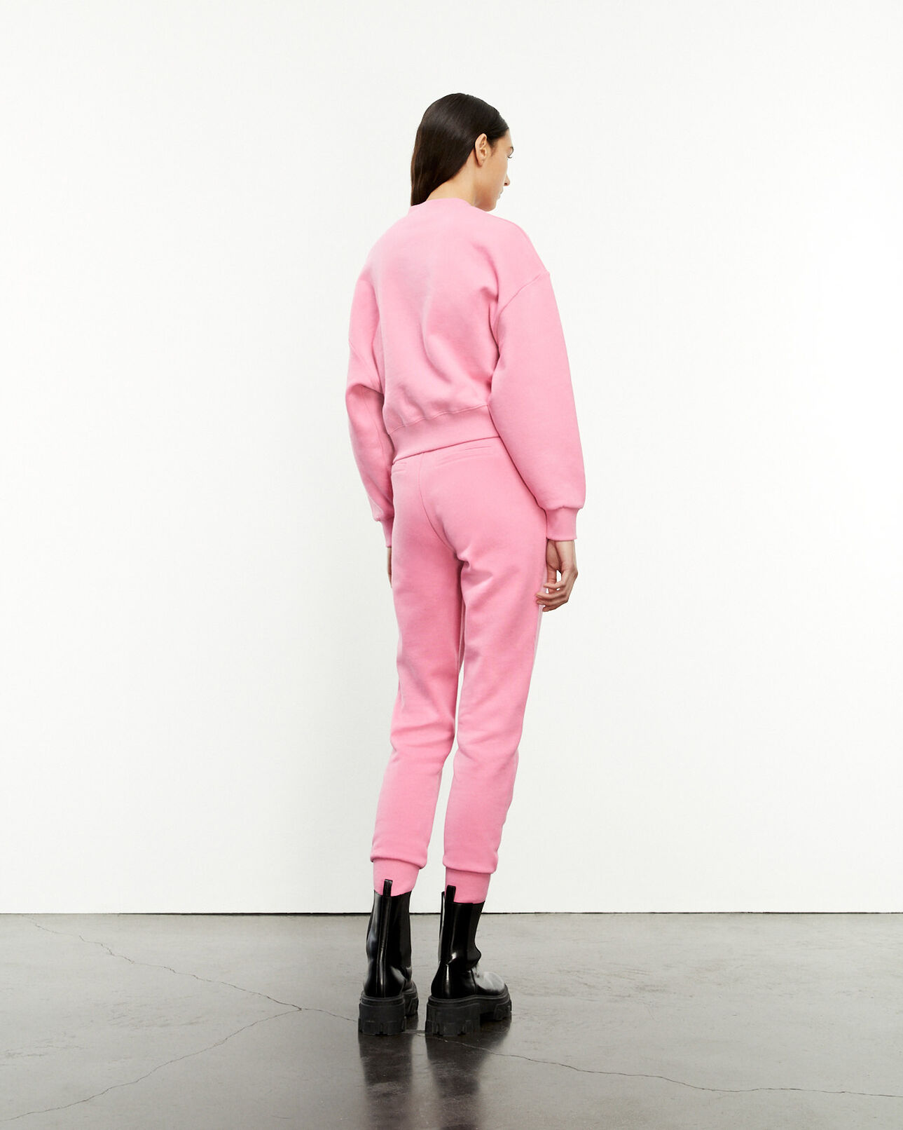 The Kooples WOMEN PINK pink joggers with printed logo