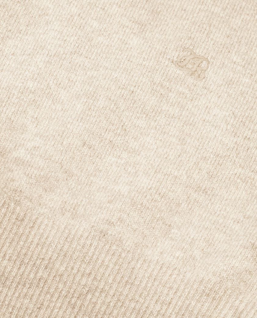 The Kooples HOMME BEIGE MELANGE pull col roul&eacute; en cachemire beige