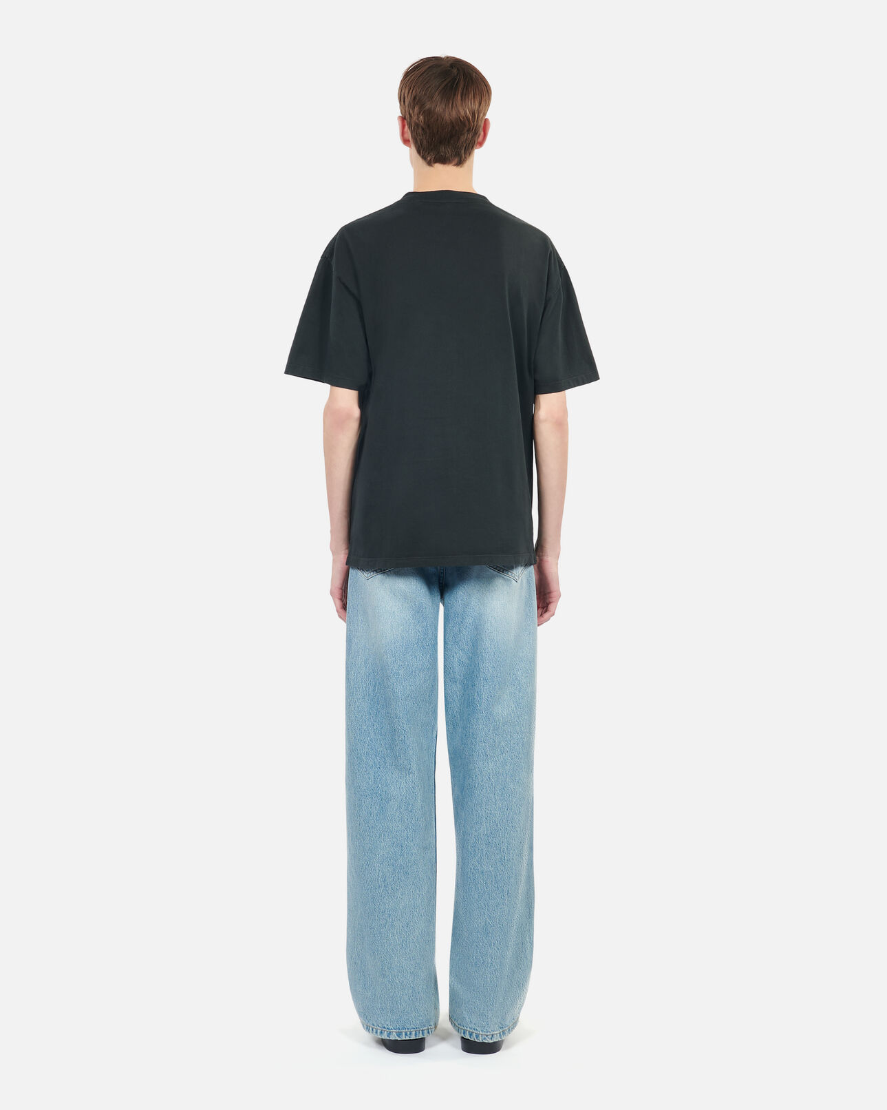 The Kooples HERREN BLACK WASHED schwarzes t-shirt mit logo