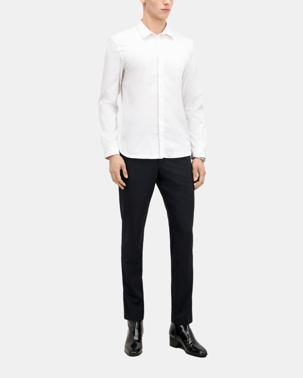 The Kooples HOMME WHITE chemise en smart twill blanche