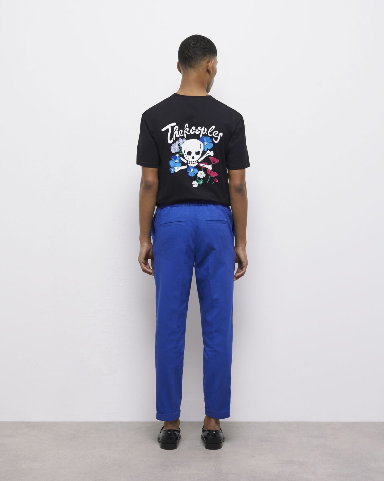 The Kooples HOMME BLUE pantalon bleu en coton