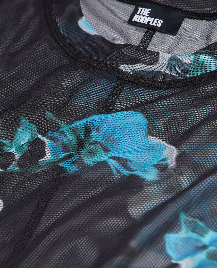 The Kooples WOMEN BLACK BLUE printed t-shirt