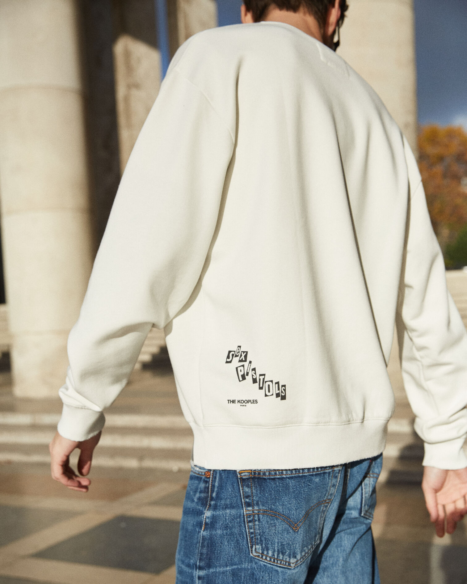Sweat blanc en coton à sérigraphie SEX PISTOLS, ECRU, hi-res image number null