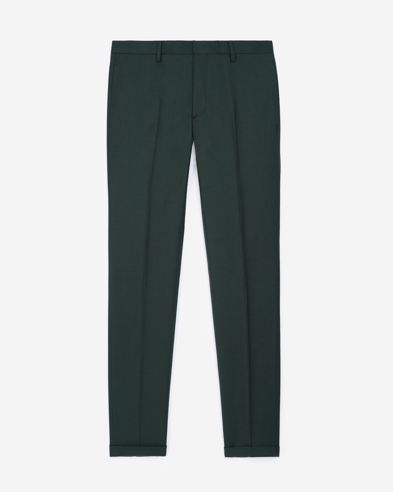 The Kooples HOMME GREEN pantalon costume laine vert foncé ajusté