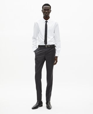 The Kooples HOMME GREY pantalon de costume en laine ajusté gris