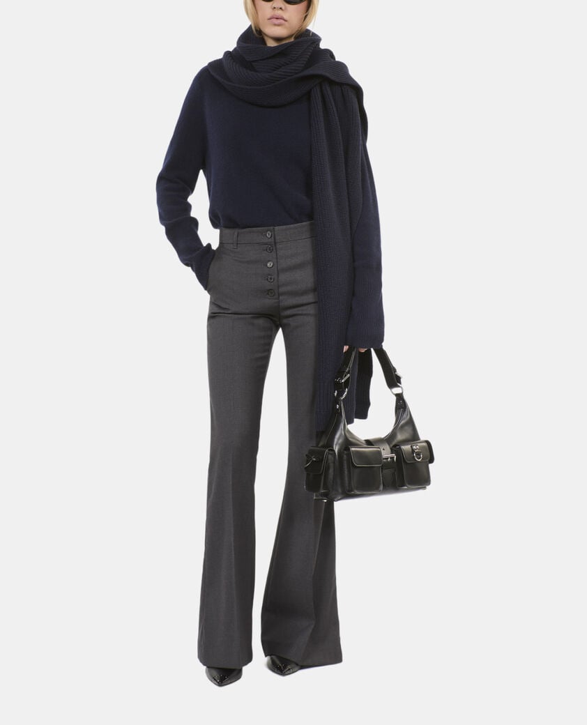 The Kooples WOMEN GREY grey flared wool pants