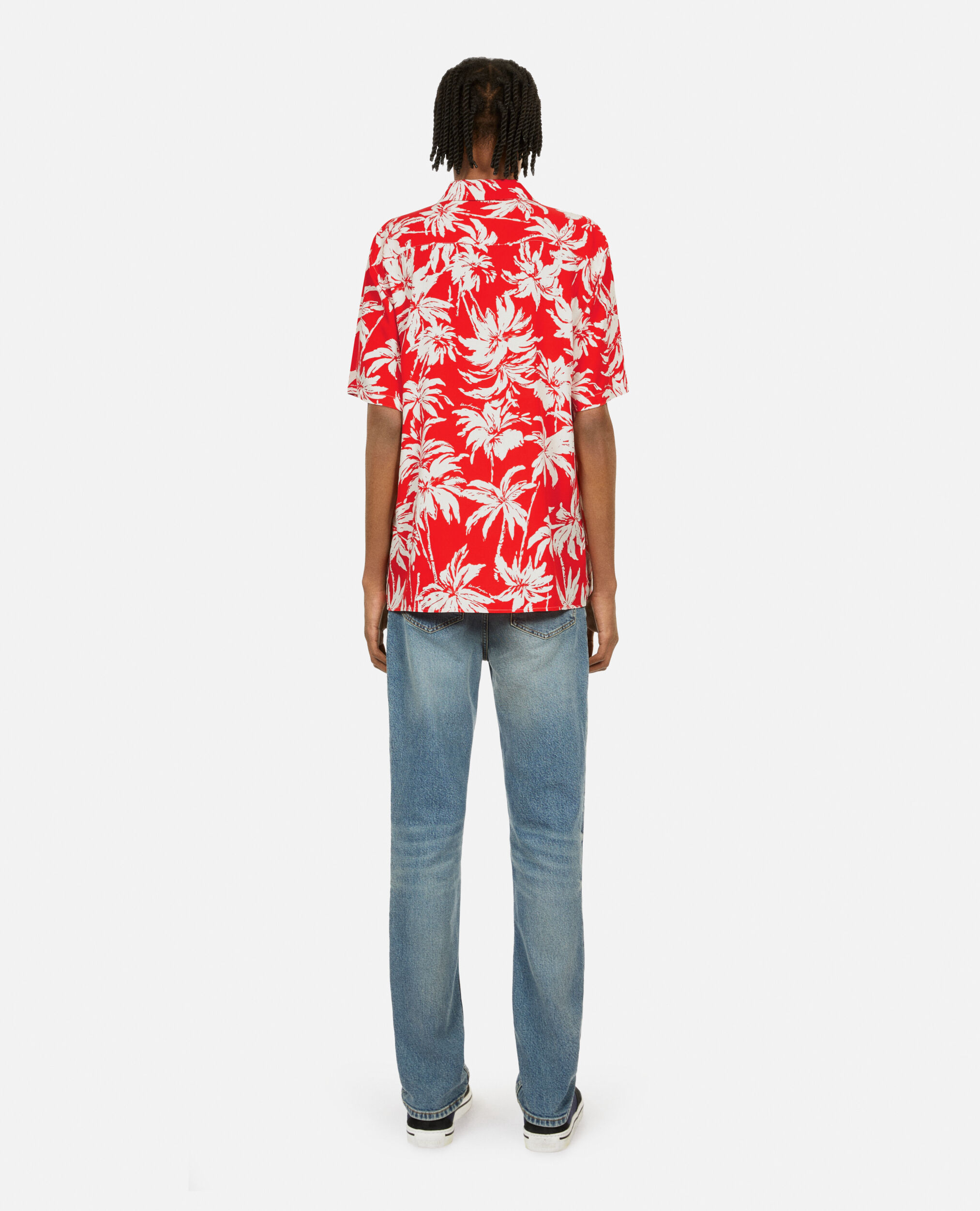 Printed short-sleeved shirt, RED / WHITE, hi-res image number null