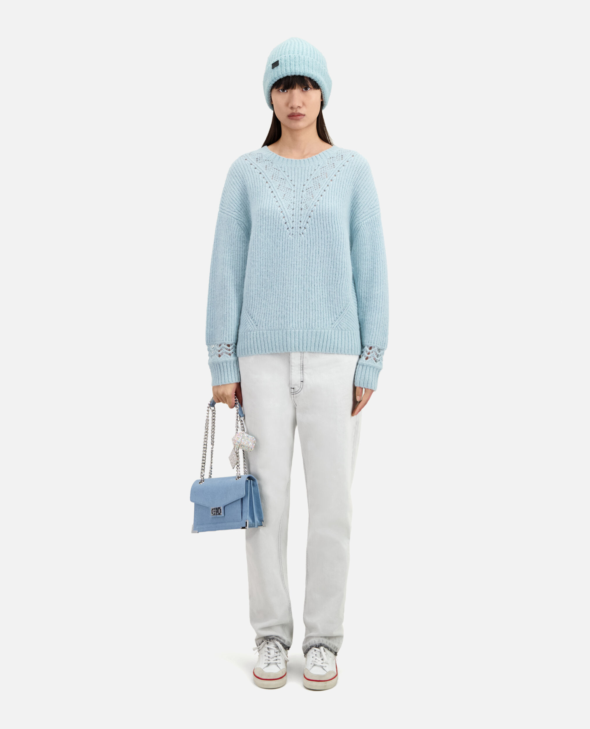 Blue wool-blend sweater, BLUE GREY, hi-res image number null