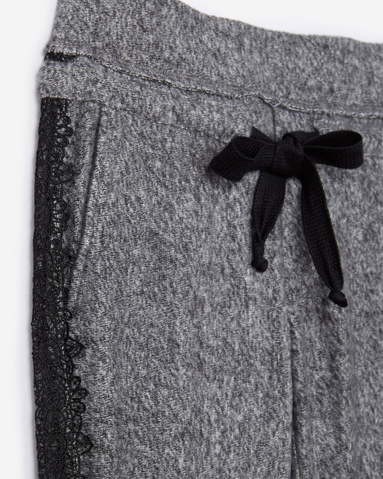 The Kooples FEMME GREY MELANGE jogging sweet fleece gris dentelle