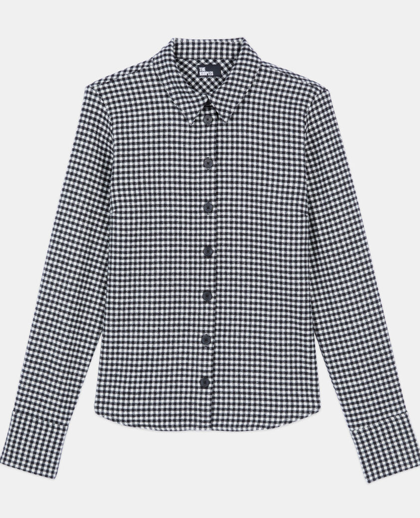 The Kooples WOMEN BLACK WHITE vicky check shirt
