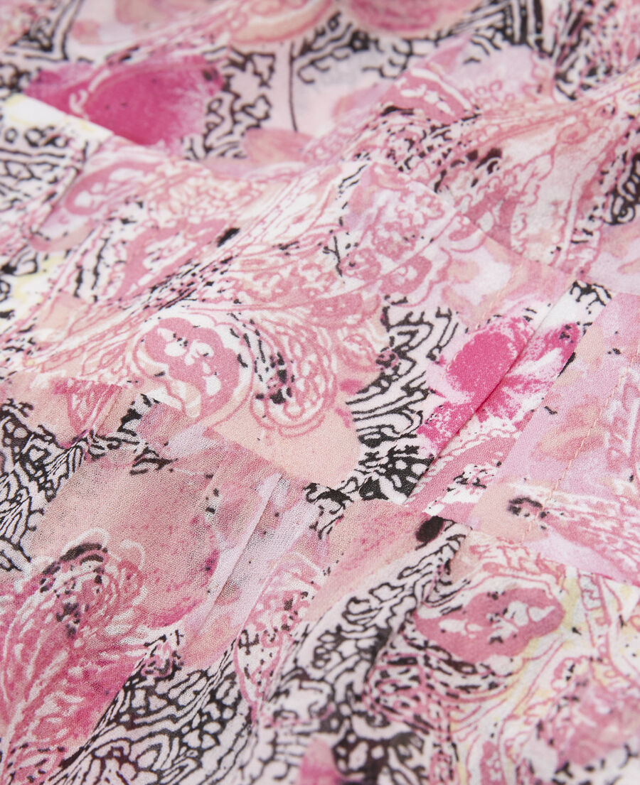 kurzarmkleid rosa mit print