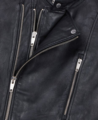 The Kooples MEN BLACK black leather biker jacket