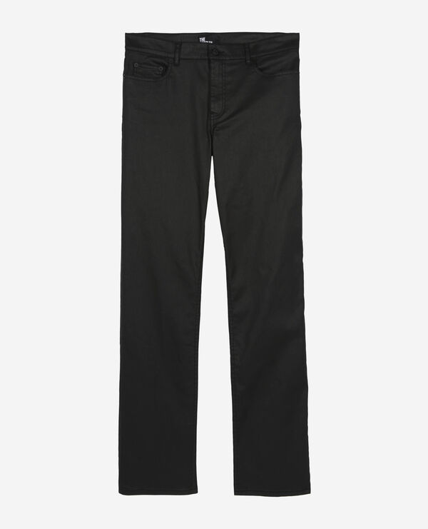 The Kooples MEN BLACK black leather-effect skinny jeans
