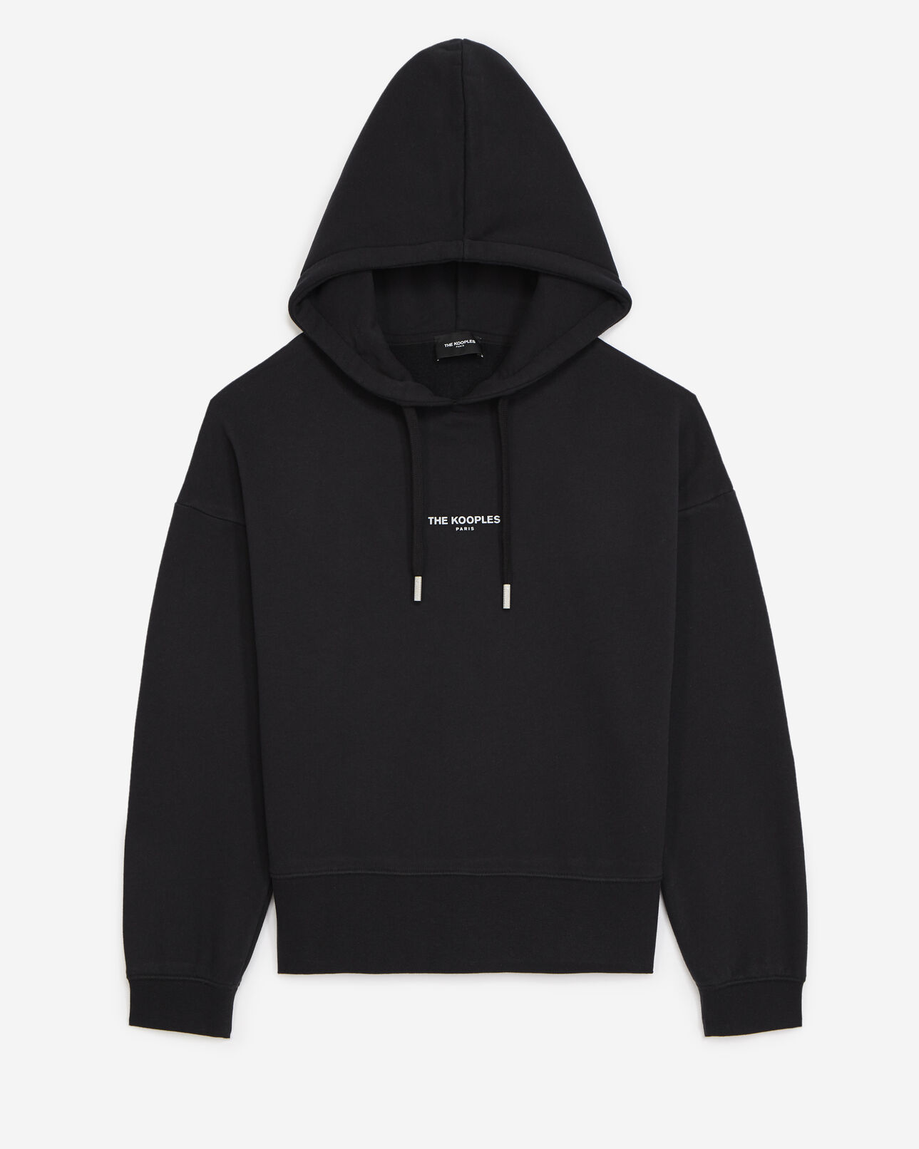 The Kooples FEMME BLACK sweat noir à capuche et logo imprimé