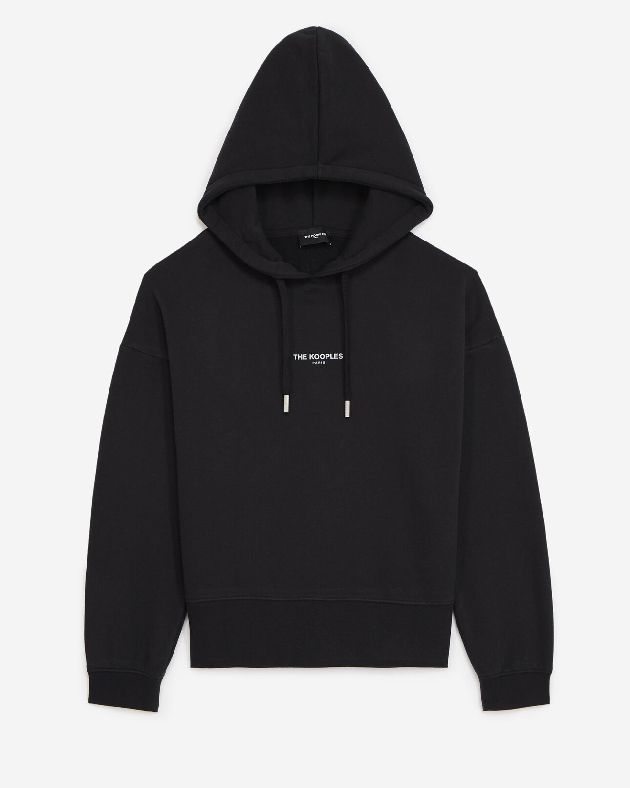 The Kooples FEMME BLACK sweat noir à capuche et logo imprimé