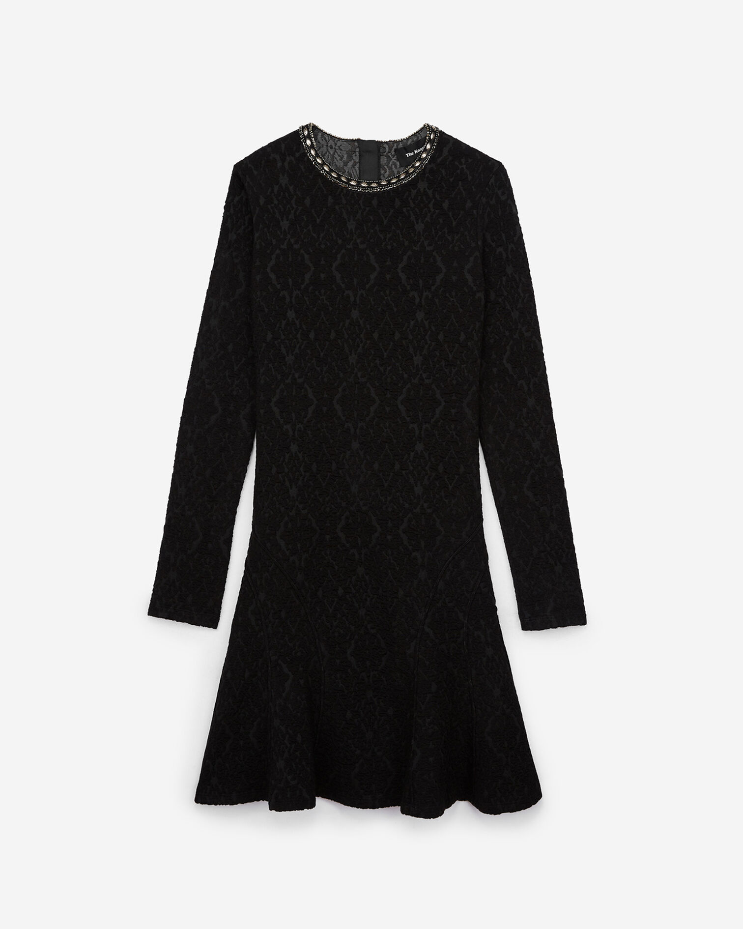 Robe droite noire col bijou, BLACK, hi-res image number null