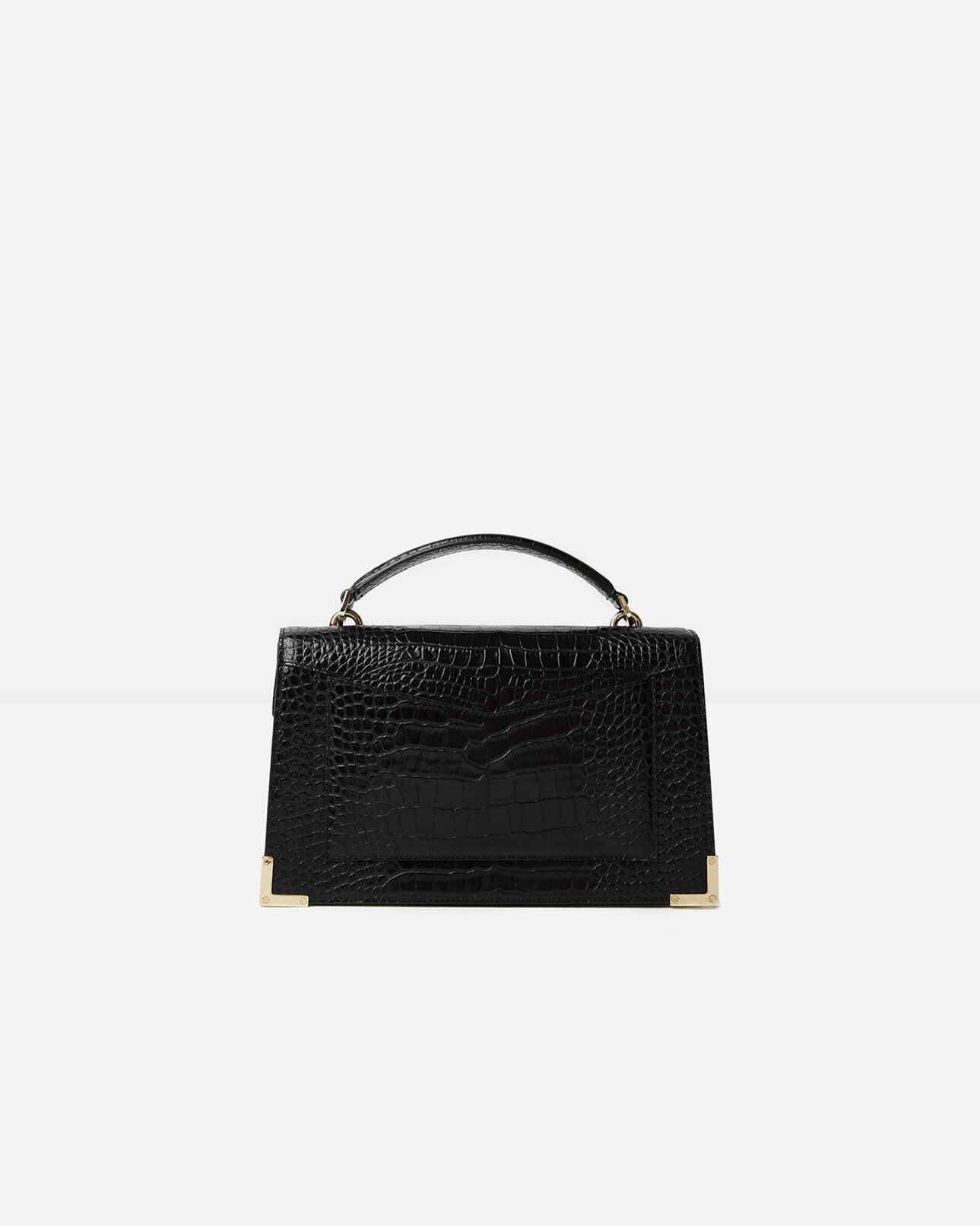 The Kooples WOMEN BLACK medium emily bag in black mock croc
